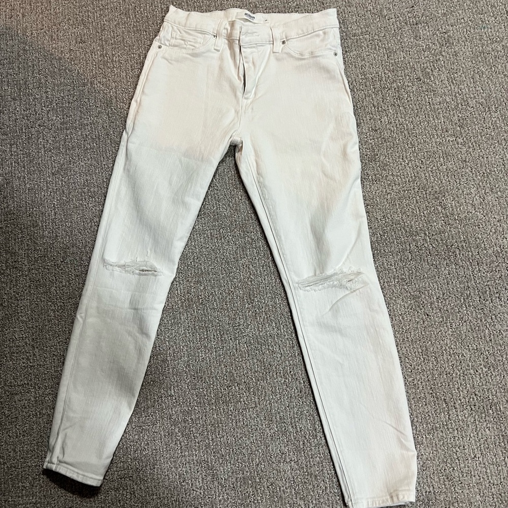 Hudson Nico Skinny white ankle jeans size 28